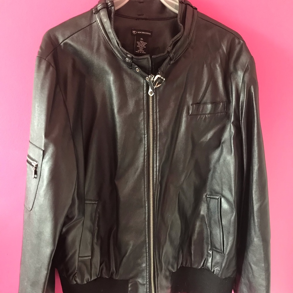 Black faux leather jacket